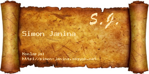 Simon Janina névjegykártya