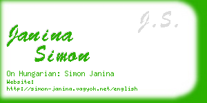 janina simon business card